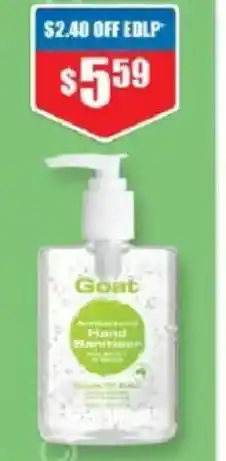 Chemist Warehouse Goat Antibacterial Hand Sanitiser Alcohol offer