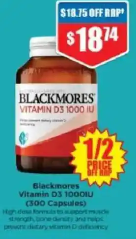 Chemist Warehouse Blackmores Vitamin D3 1000IU offer
