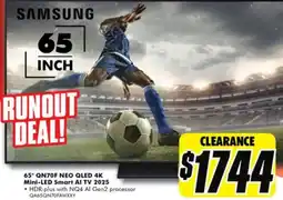 The Good Guys 65" qn70f neo qled 4k mini-led smart al tv 2025 offer
