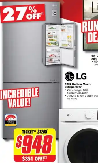 420L Bottom Mount Refrigerator