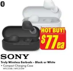 The Good Guys Truly Wireless Earbuds - Black or White Compact Charging Case offer