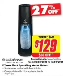 The Good Guys E Terra Black Sparkling Water Maker offer
