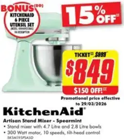 The Good Guys KitchenAid Artisan Stand Mixer - Spearmint offer