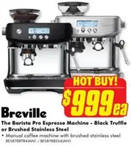 The Good Guys The Barista Pro Espresso Machine - Black Truffle or Brushed Stainless Steel offer