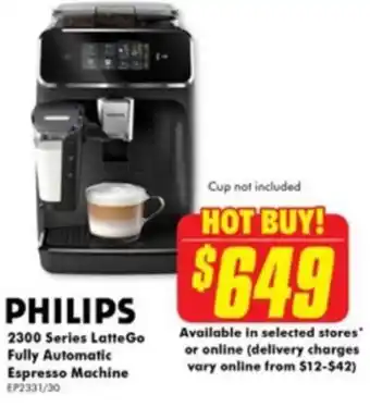 The Good Guys PHILIPS 2300 Series LatteGo Fully Automatic Espresso Machine offer
