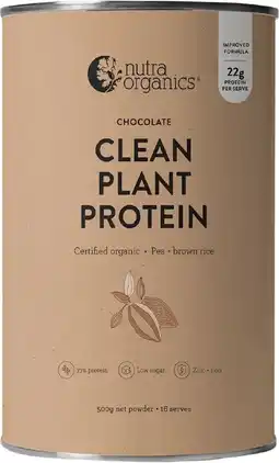 healthylife Nutra Organics Clean Plant Protein Powder Chocolate offer