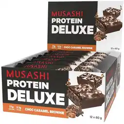 healthylife Musashi Deluxe Protein Bar Choc Caramel Brownie Box offer