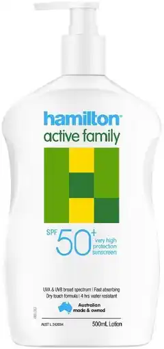 healthylife Hamilton Sunscreen Active Family SPF50 offer