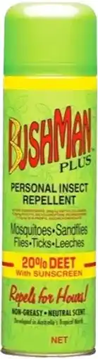 healthylife Bushman Plus 20% Deet Insect Repellent with Sunscreen Spray offer