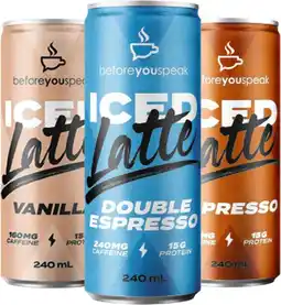 healthylife Beforeyouspeak Iced Latte Varieties offer