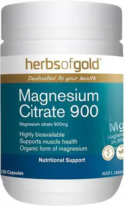 healthylife Herbs of Gold Magnesium Citrate 900 120 Capsules offer