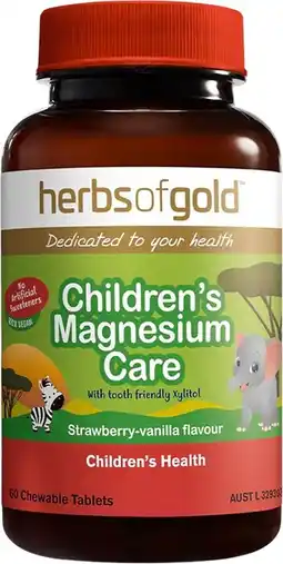 healthylife Herbs of Gold Childrens Magnesium Care 60 Tablets offer