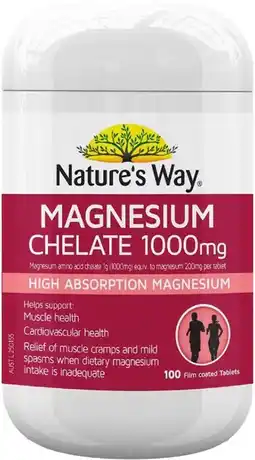 healthylife Nature's Way Magnesium Chelate 1000mg 100 Tablets offer