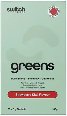 healthylife Switch Nutrition Greens Powder Strawberry Kiwi Sachets offer