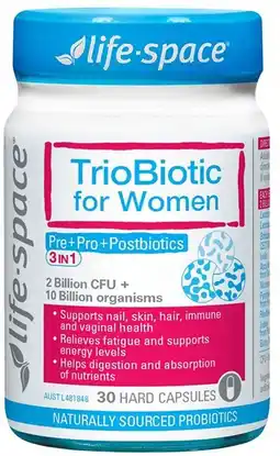 healthylife Life-Space Women's TrioBiotic 30 Capsules offer