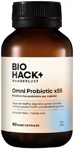 healthylife BioHack Wanderlust Omni Probiotic x55 60 Capsules offer