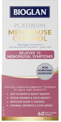 healthylife Bioglan Platinum Menopause Control 60 Tablets offer