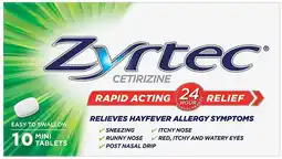 healthylife Zyrtec Rapid Acting Hayfever Allergy Relief Antihistamine Mini Tablets offer