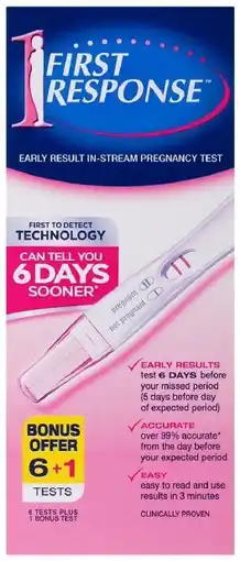 healthylife First Response Early Results Instream Pregnancy Test 6 + 1 Test offer