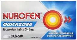 healthylife Nurofen Quickzorb Fast Absorption Pain Relief 24 Caplets offer