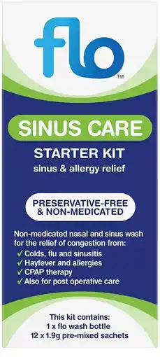 healthylife Flo Sinus Care Starter Kit with 12 Sachets & 1 Wash Bottle offer