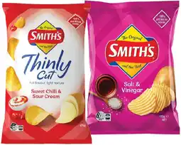 IGA Smith’s Crinkle 150‑170g or Thinly Cut Chips 175g Selected Varieties offer