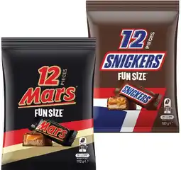IGA Mars, Snickers or Maltesers Fun Size Pack 132‑192g Selected Varieties offer