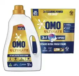 IGA OMO Ultimate Laundry Capsules 28 Pack, Liquid 2 Litre or Powder 2kg Selected Varieties offer
