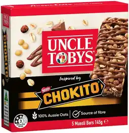 IGA Uncle Tobys Muesli Bars, Roll‑Ups or Nestlé Nesquik Bar 5‑6 Pack Selected Varieties offer