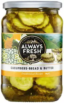 IGA Always Fresh Cucumbers Bread & Butter offer