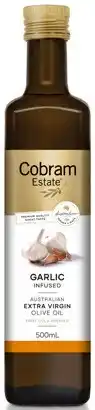 IGA Cobram Estate Garlic Infused Extra Virgin Olive Oil Selected Varieties offer