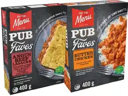 IGA On The Menu Pub Faves Frozen Meal Selected Varieties offer