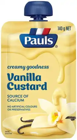 IGA Pauls Vanilla or Chocolate Custard 140g offer