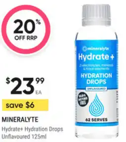 healthylife MINERALYTE Hydrate+ Hydration Drops Unflavoured offer