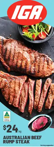 IGA Australian beef rump steak offer