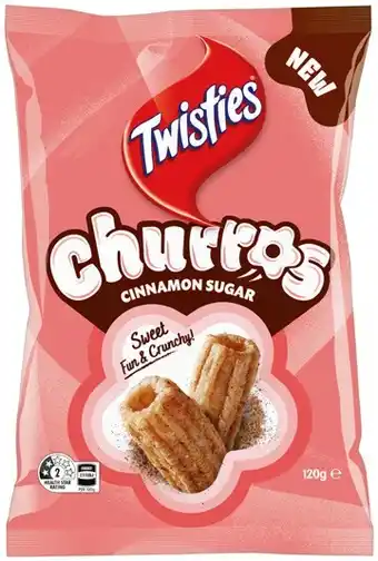 IGA Twisties Cinnamon Sugar Churros offer