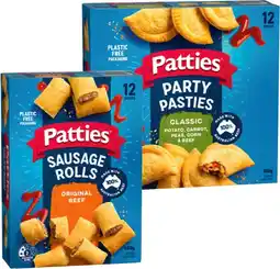 IGA Patties Pasties, Classic Sausage Rolls or Party Pies offer