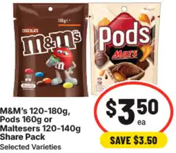 IGA M&M's, Pods or Maltesers Share Pack offer