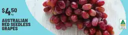 IGA Australian red seedless grapes offer