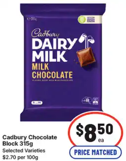 IGA Cadbury Chocolate Block offer
