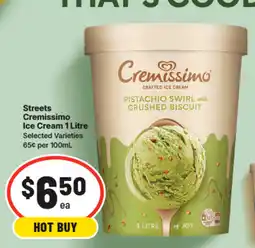 IGA Streets Cremissimo Ice Cream offer
