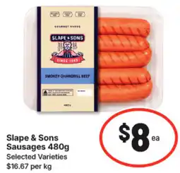 IGA Slape & Sons Sausages offer