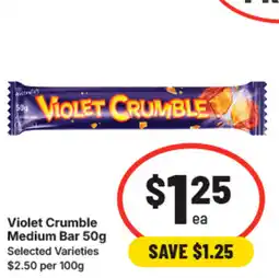 IGA Violet Crumble Medium Bar offer