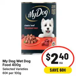 IGA My Dog Wet Dog Food offer