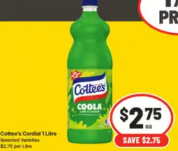 IGA Cottee's Cordial offer