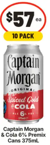 IGA Captain Morgan & Cola 6% Premix Cans offer