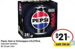 IGA Pepsi, Solo or Schweppes offer