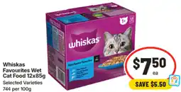 IGA Whiskas Favourites Wet Cat Food offer
