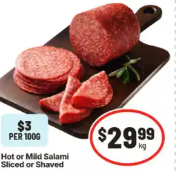 IGA Hot or Mild Salami Sliced or Shaved offer