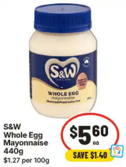 IGA S&W Whole Egg Mayonnaise offer